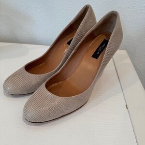Ann Taylor Tan Beige Snakeskin Pumps High Heels 7.5